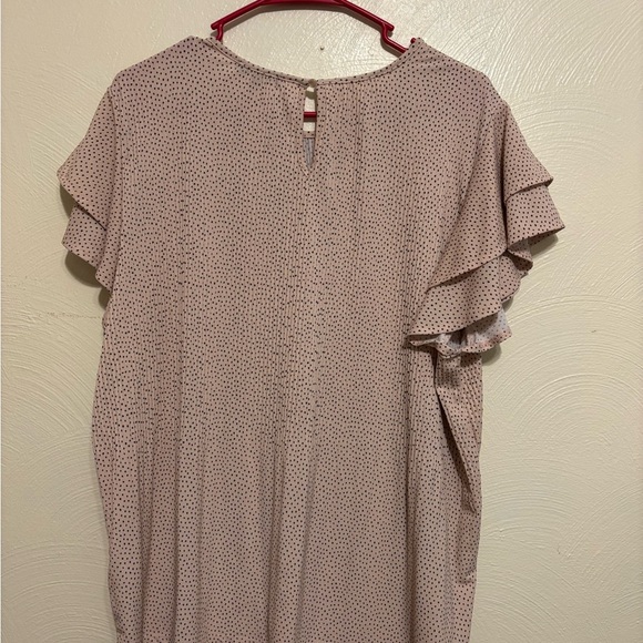 Adrianna Papell Pink Flutter Sleeve Ruffled Blouse - Picture 8 of 8